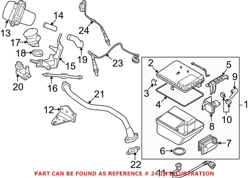 Porsche Oxygen Sensor - Rear 98760612302